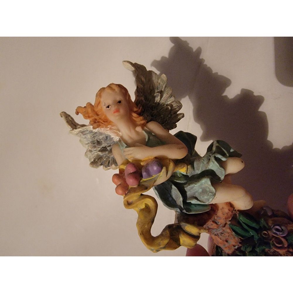 Collectible Angel Figurine Figure Blue Dress Decor Red Hair